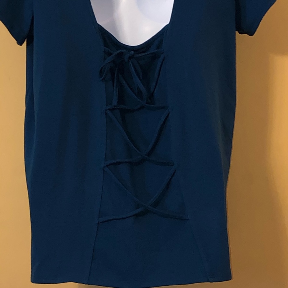 NWT 4K Neon Fiesta Lace Up Back Tee B13 - Picture 6 of 8